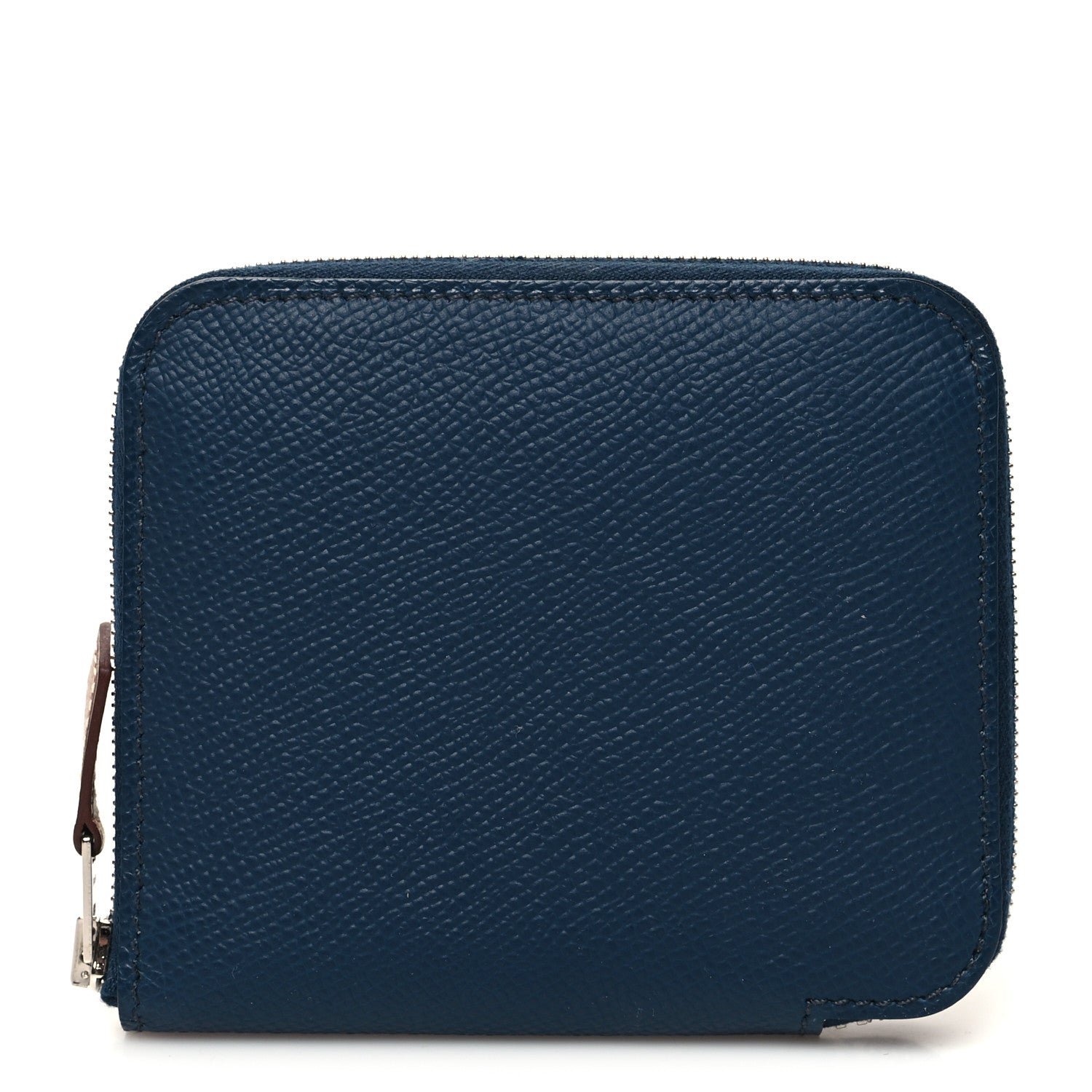 Hermes Epsom Silk'In Compact Wallet Bleu de Prusse White Navy Vert Fizz