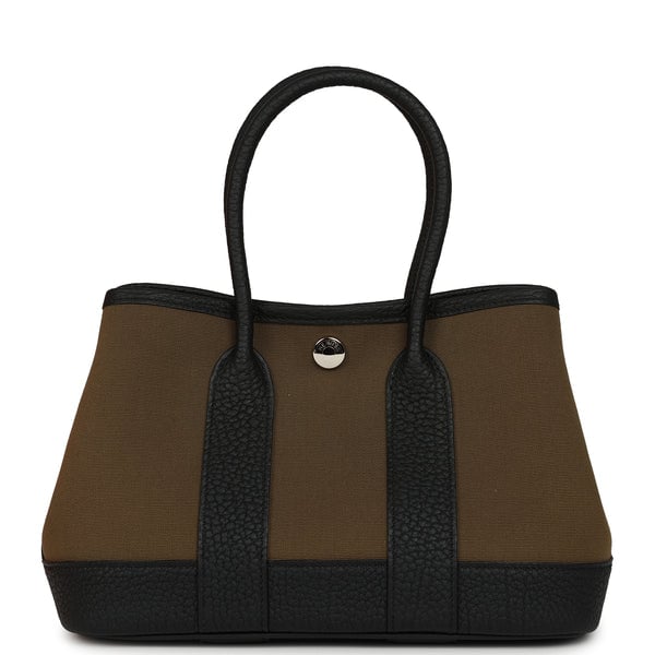 Hermes Hermes Garden Party Neo 23 Vert Olive Toile Officier Canvas and Black Negonda Palladium Hardware