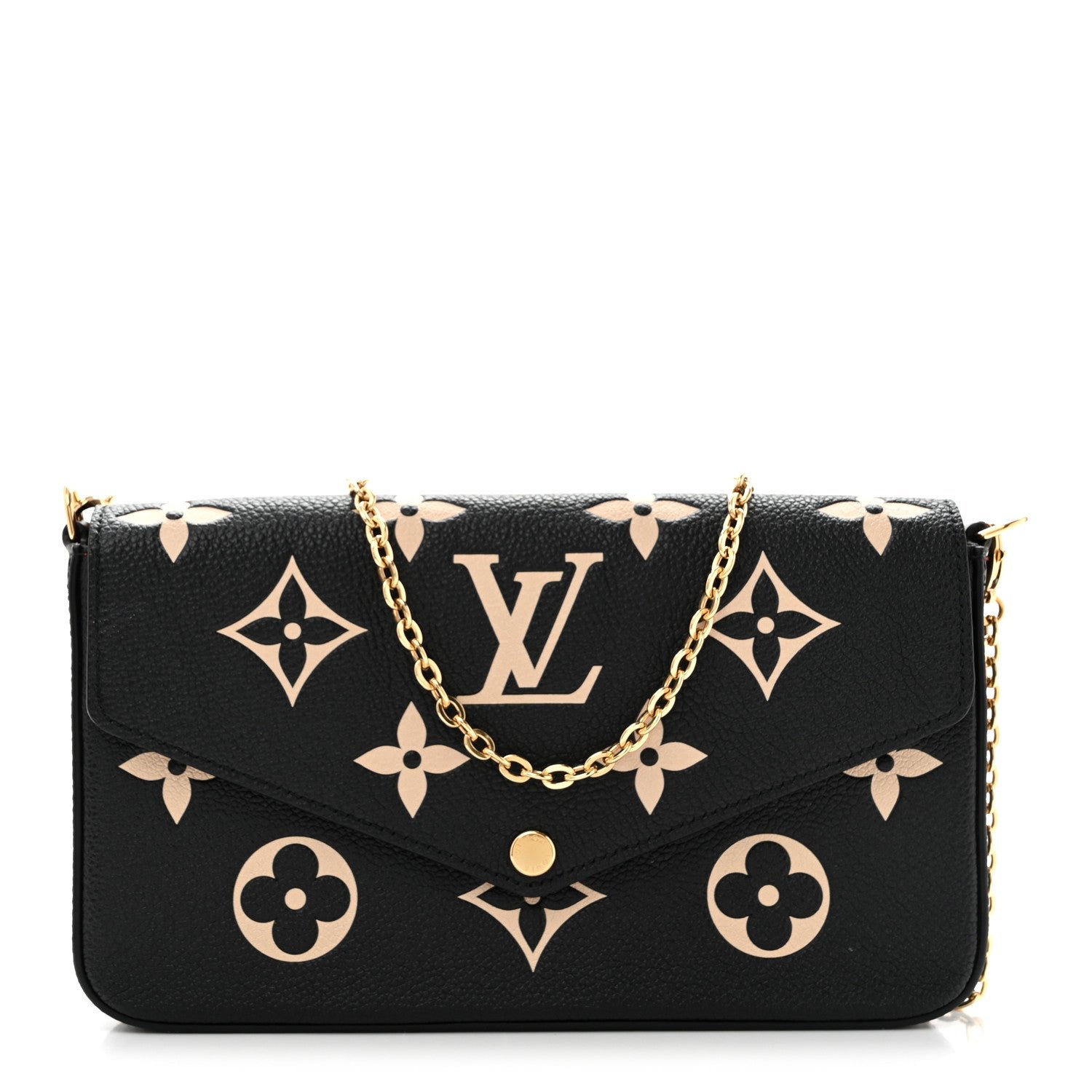 Louis Vuitton Empreinte Monogram Giant Felicie Pochette Black Beige