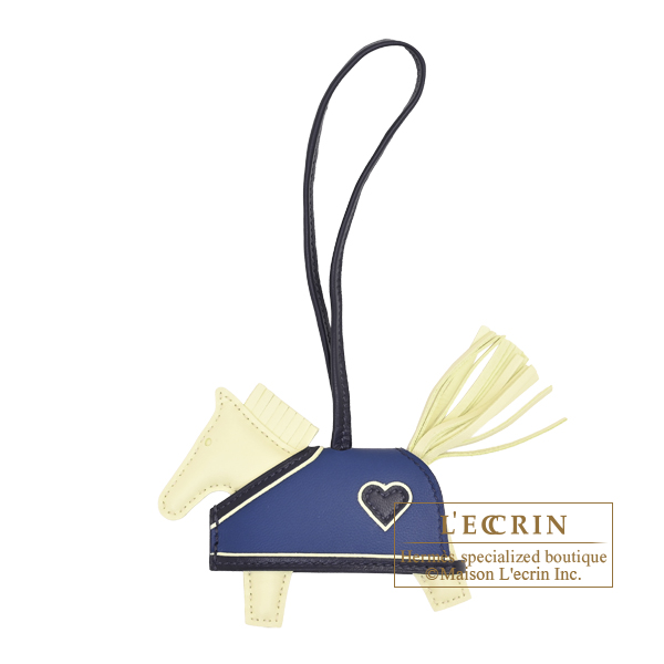 Hermes Hermes Rodeo charm Robeo Coeur PM Jaune milton/Blue nuit/Blue tie Agneau/Swift leather