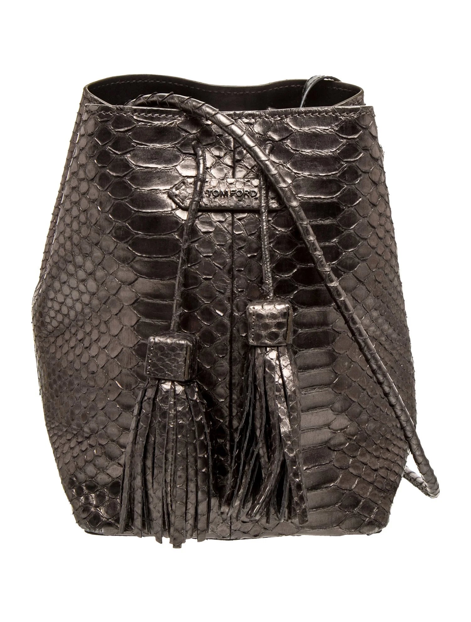 Embossed Leather Bucket Bag