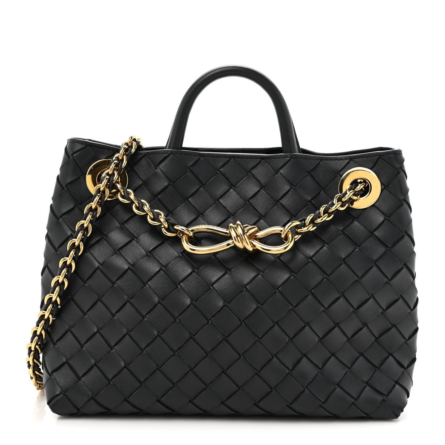 Bottega Veneta Nappa Intrecciato Small Andiamo With Chain Shoulder Bag Nocturnal