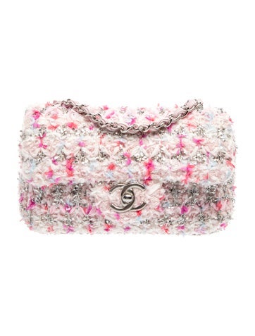 Tweed Rectangular Mini Flap Bag w/Tags