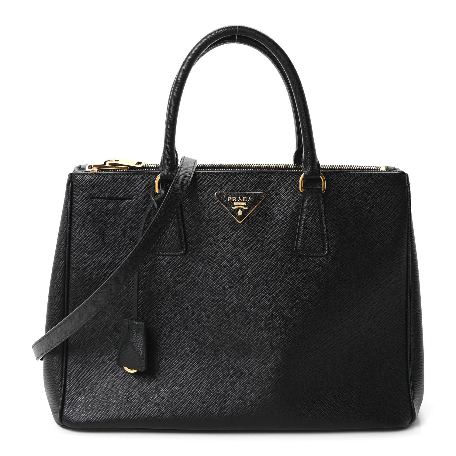 Prada Saffiano Lux Large Galleria Double Zip Tote Black
