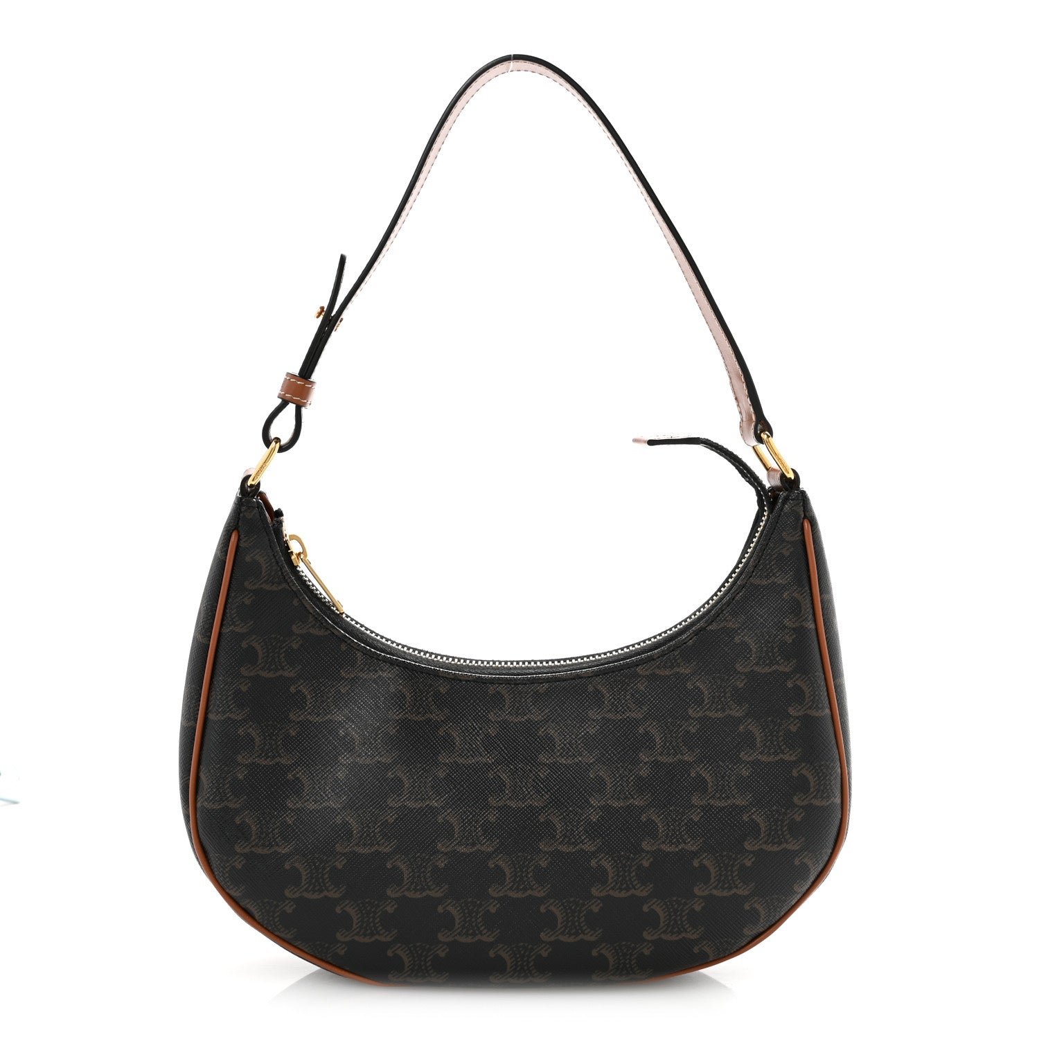 Triomphe Canvas Calfskin Ava Shoulder Bag Tan