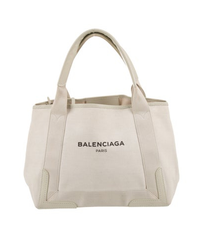 Balenciaga Canvas Navy Cabas Small