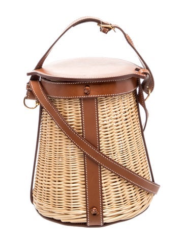Hermes Osier Wicker & Barenia Picnic Farming Basket Bag