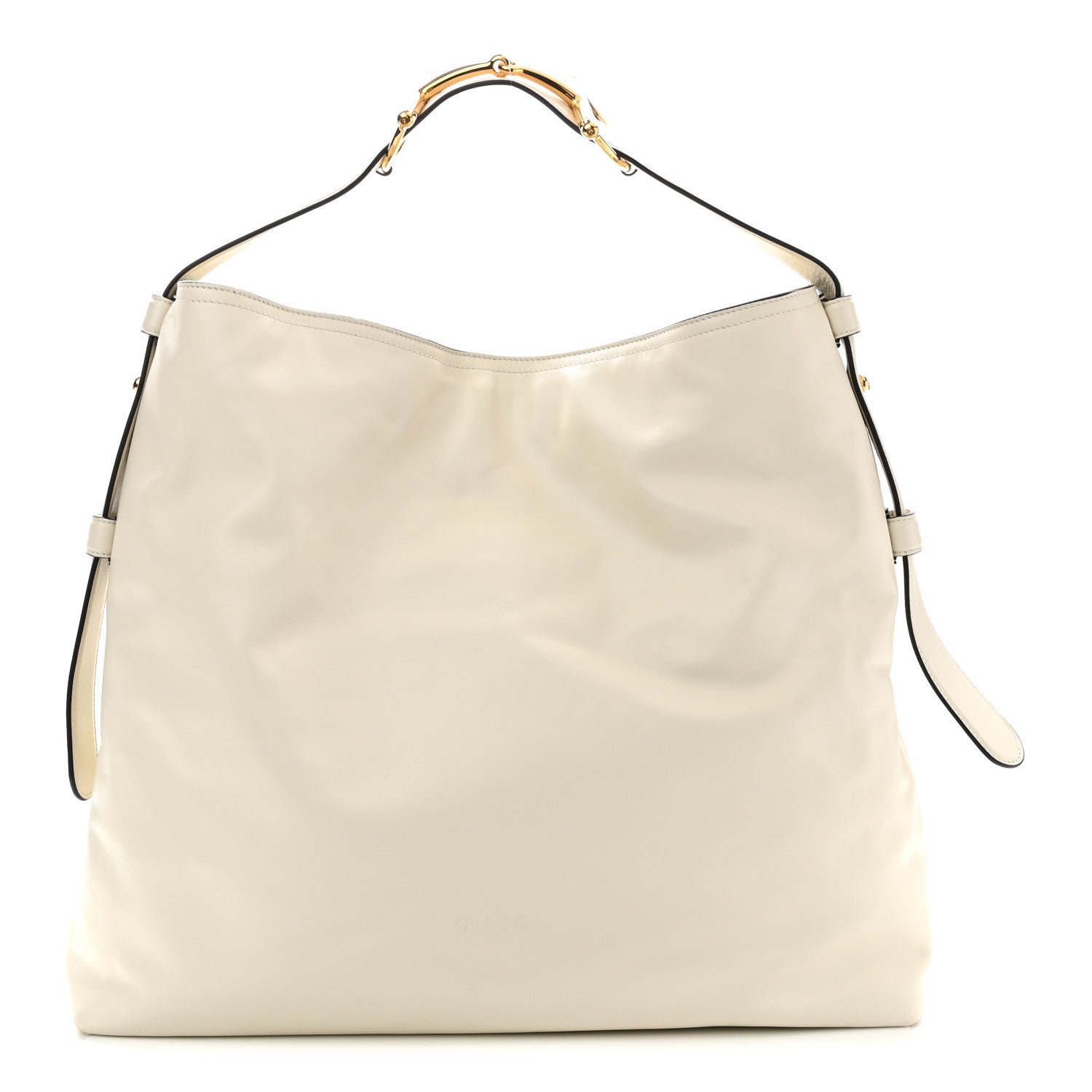 Gucci Calfskin Beatrix Horsebit Large Tote Bag Mystic White