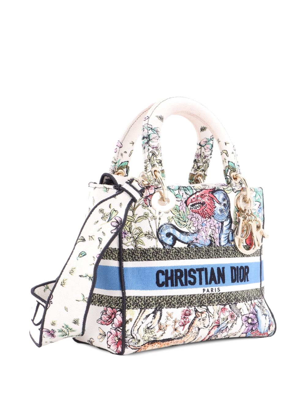 Lady D-Lite Bag Embroidered Canvas Medium satchel
