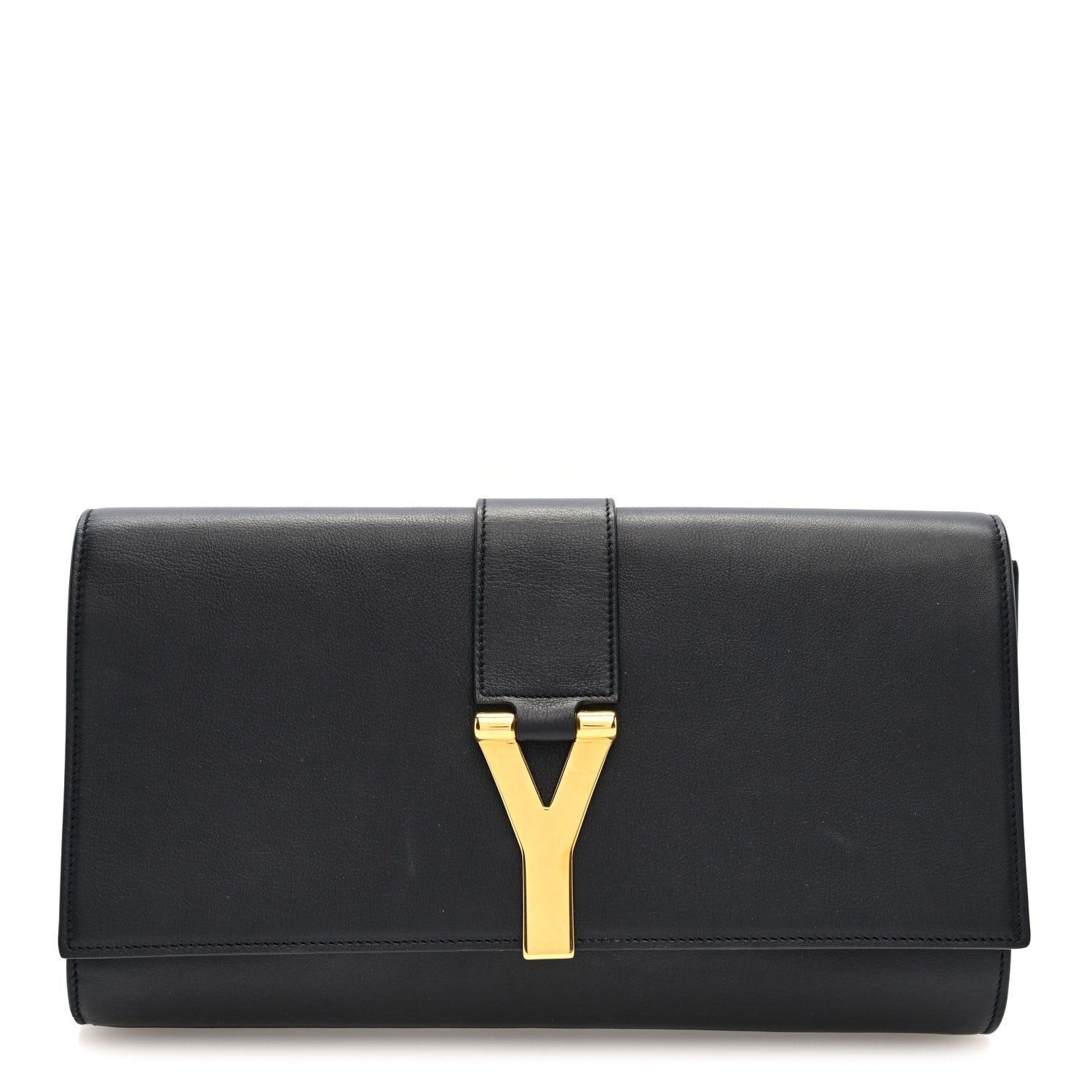 Saint Laurent Calfskin Classic Y Ligne Clutch Black