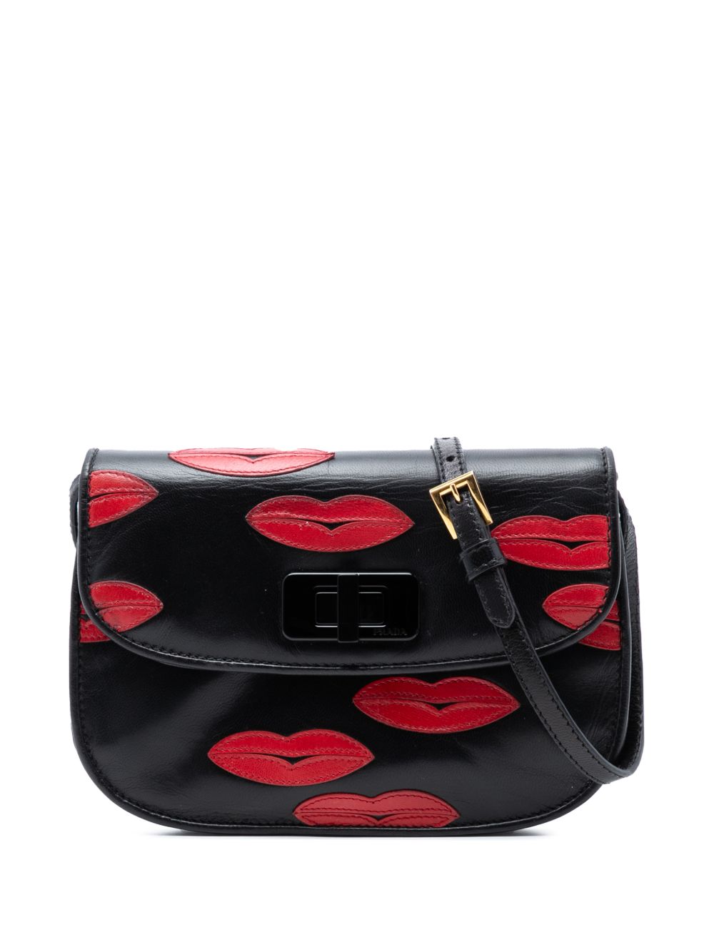 2000-2013 Leather Lips Applique crossbody bag