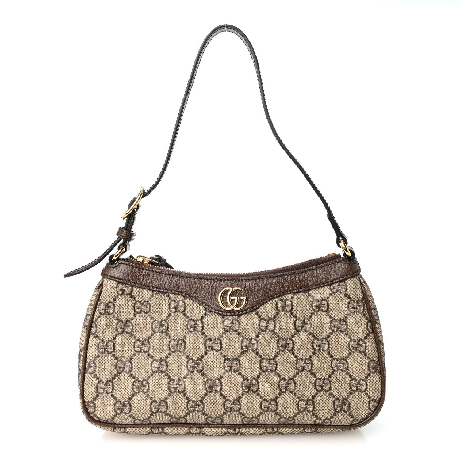 Gucci GG Supreme Monogram Textured Dollar Calfskin Small Ophidia Hobo Beige Ebony New Acero