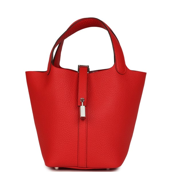 Hermes Hermes Picotin Lock 18 Rouge de Coeur Clemence Palladium Hardware