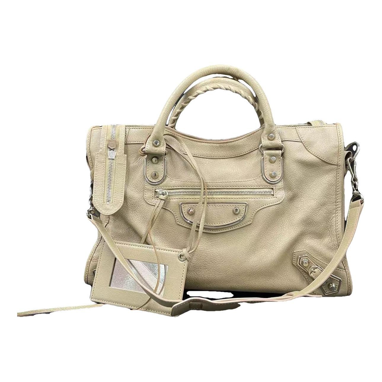 City leather handbag