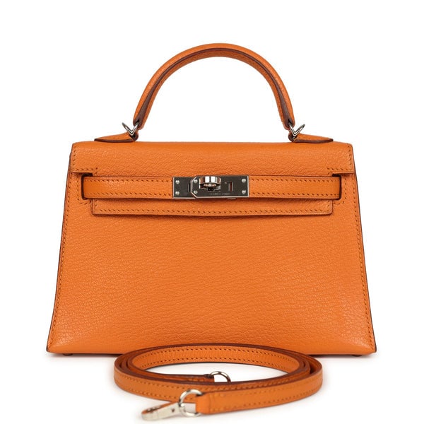Hermes Pre-owned Hermes Kelly Sellier 20 Apricot Chevre Mysore Palladium Hardware