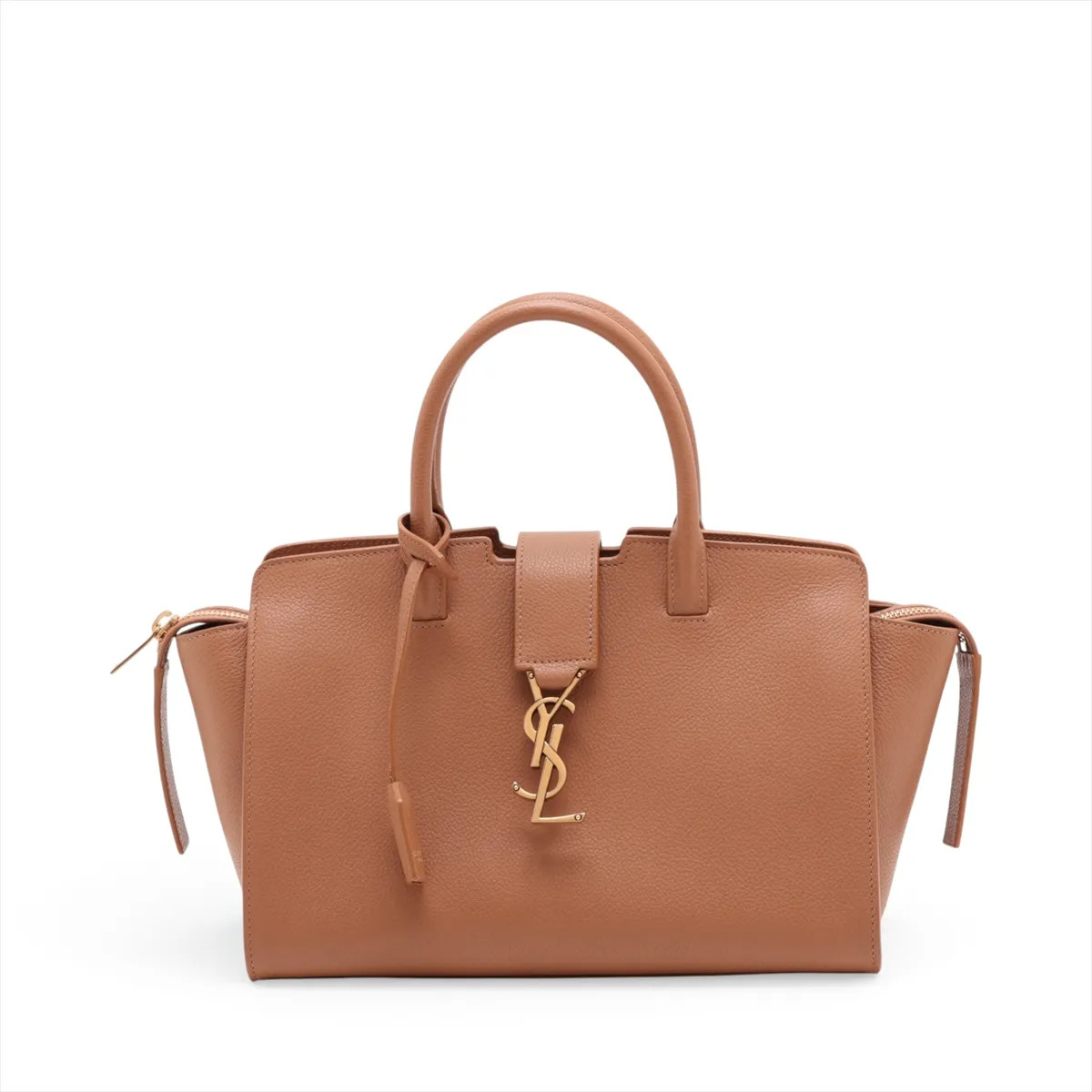 Saint Laurent Paris Downtown Cabas 635346 Leather Hand bag Brown