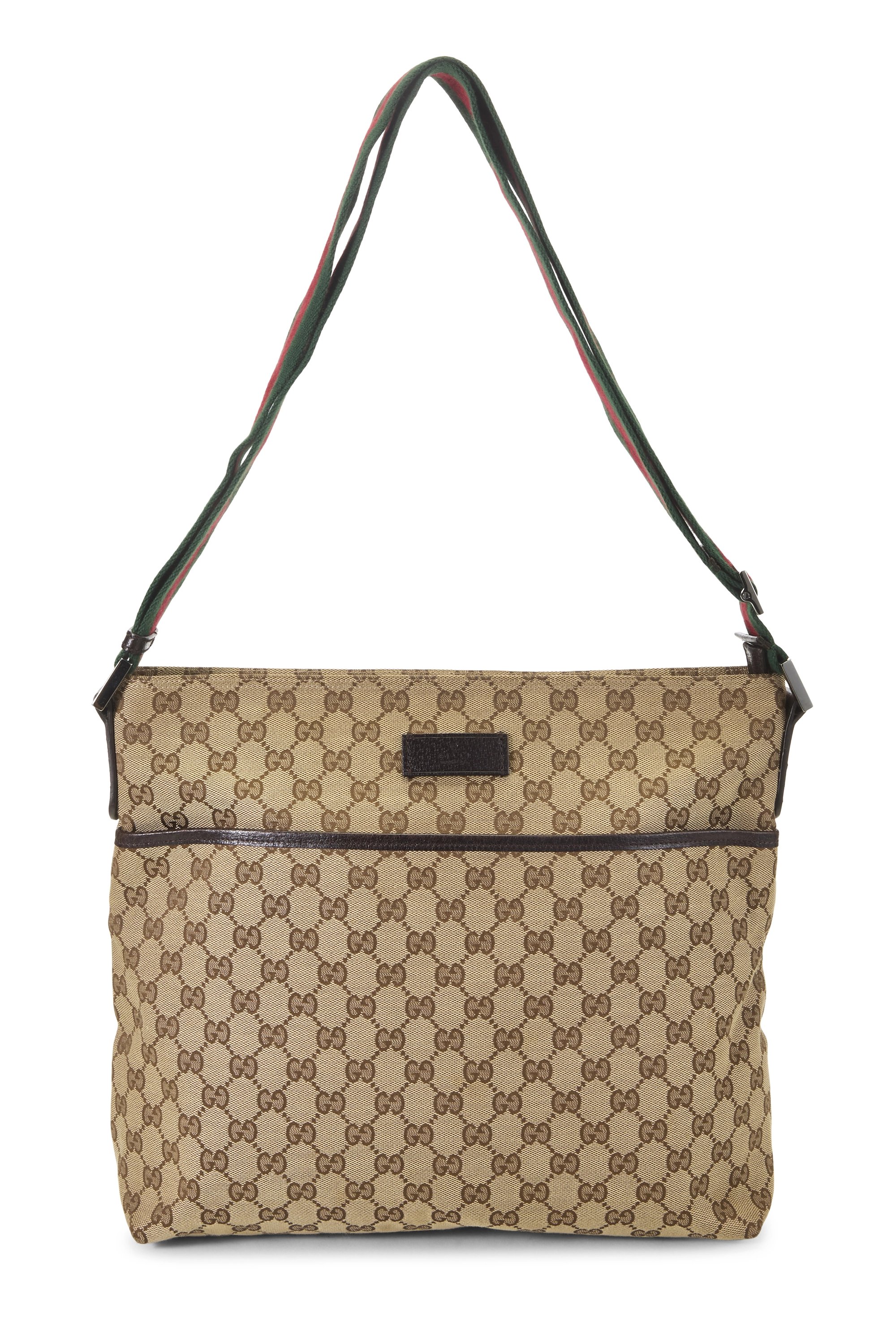 Brown Original GG Canvas Web Pocket Messenger