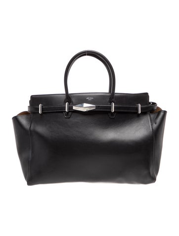 Leather Diamond Belted Tote