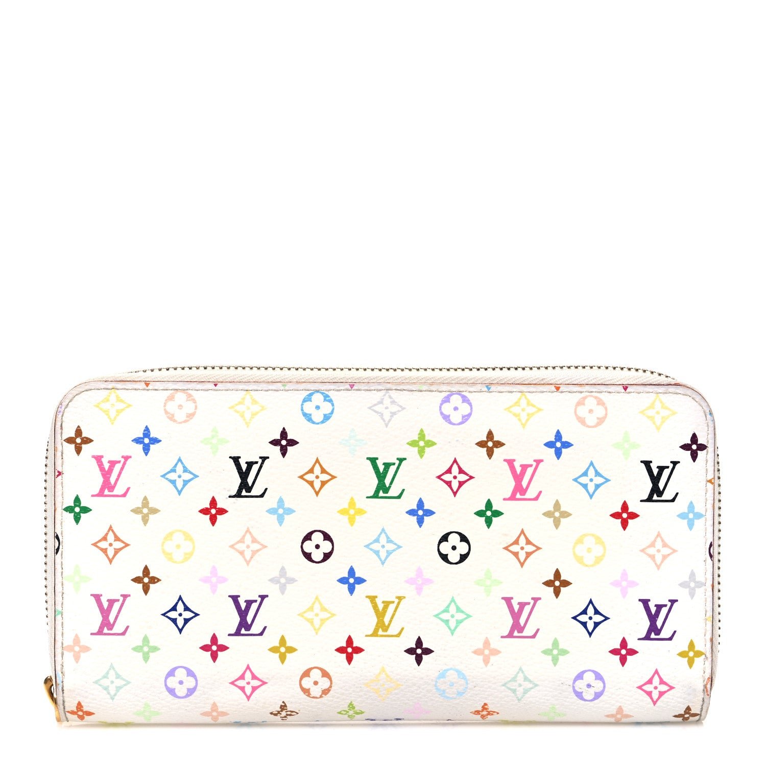 Louis Vuitton Monogram Multicolor Zippy Wallet White Orange