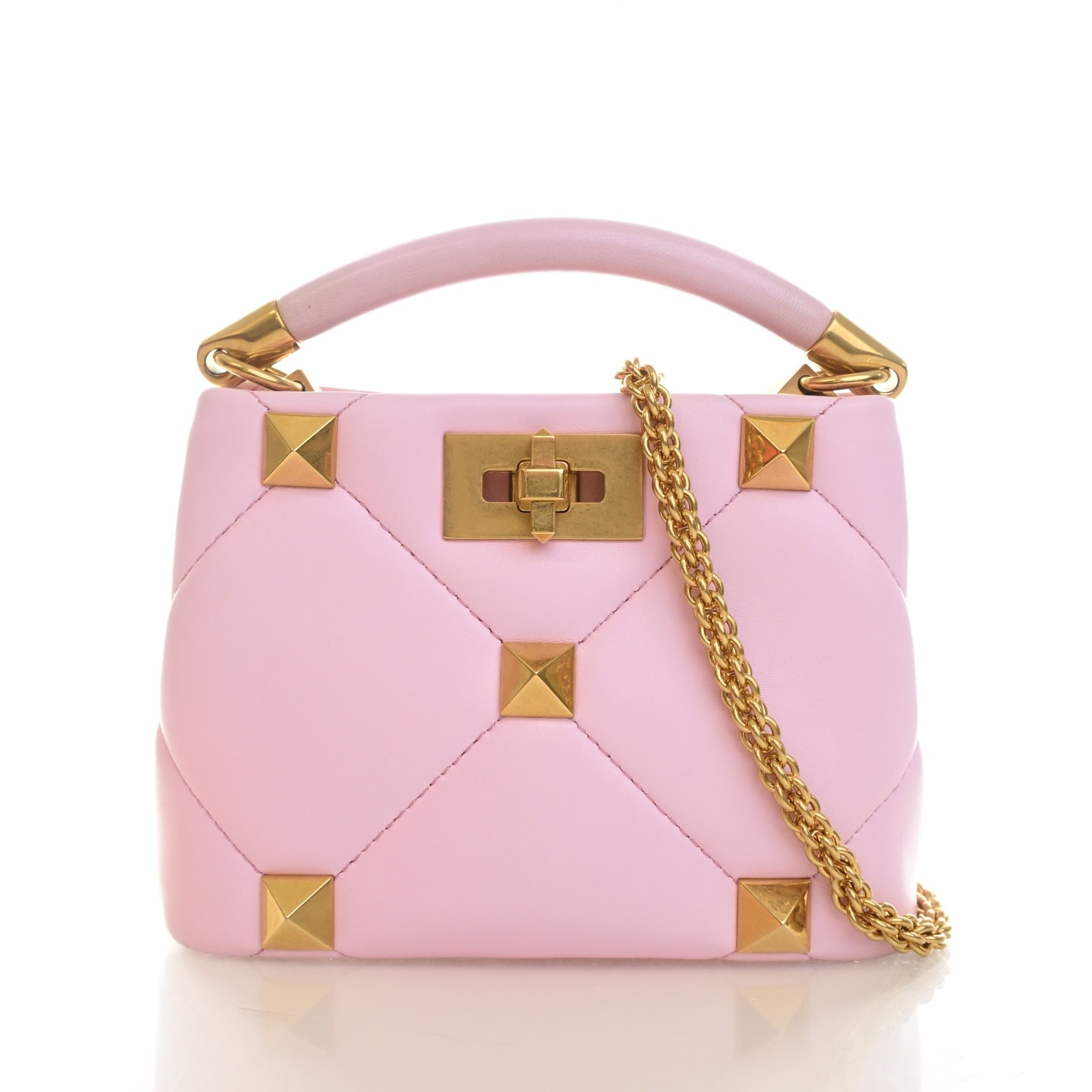 Valentino Mini Lambskin Roman Stud The Handle Bag
