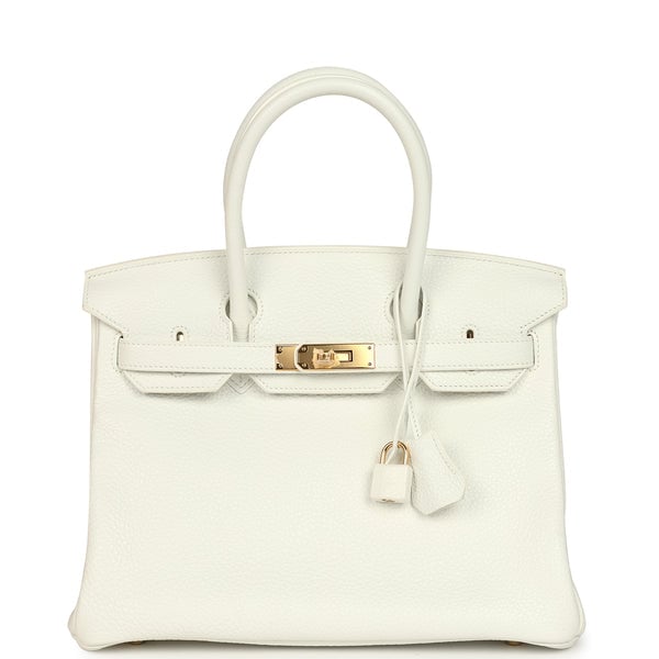 Hermes Hermès Birkin 30 White Clemence Gold Hardware