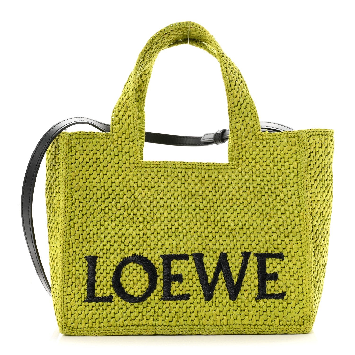 Loewe X PAULA'S IBIZA Raffia Font Tote Meadow Green