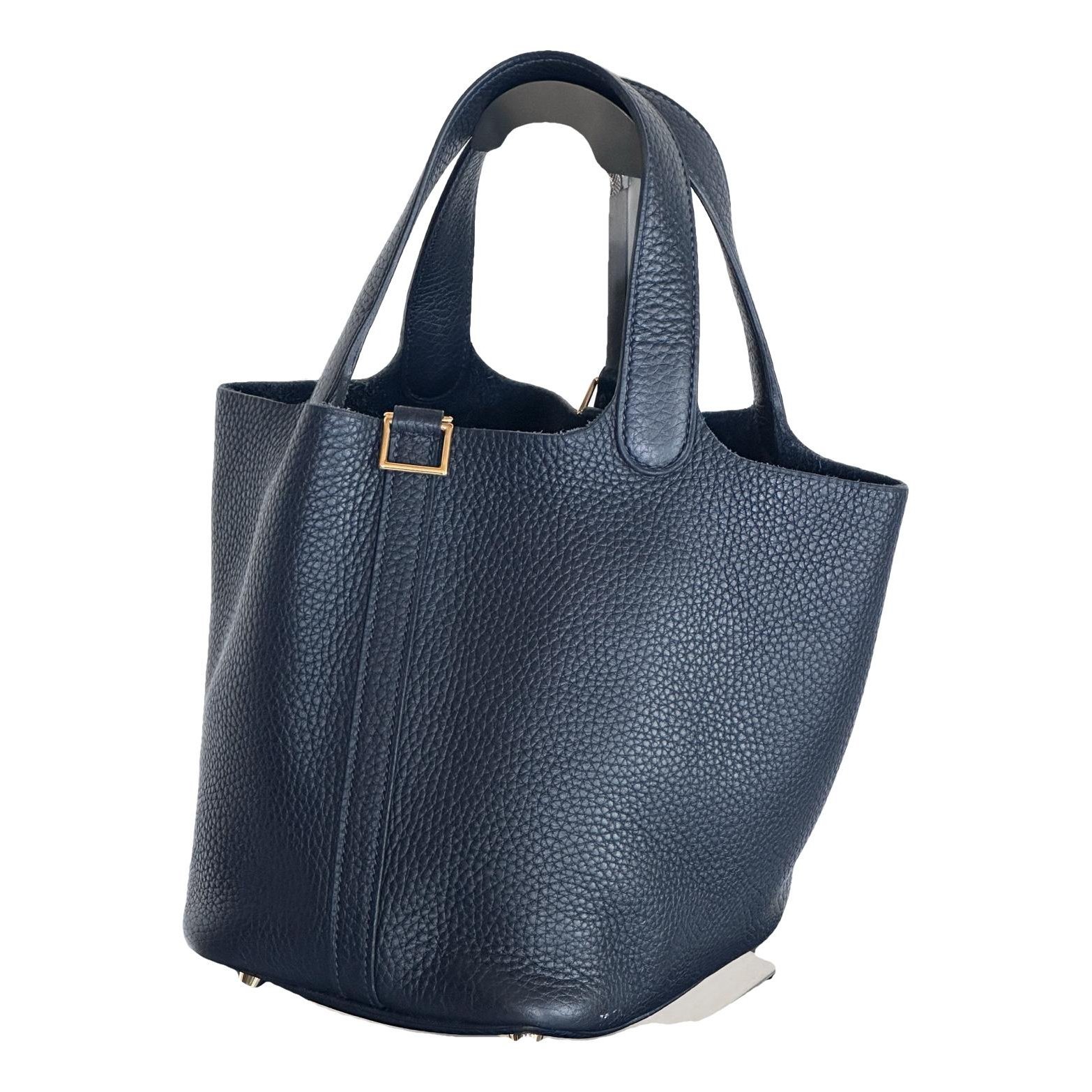 Picotin leather tote