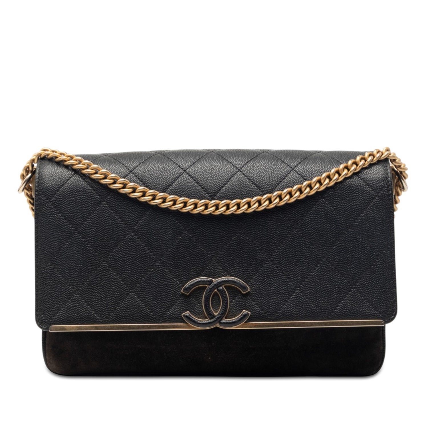 CC Stitched Caviar and Suede Lady Coco Flap