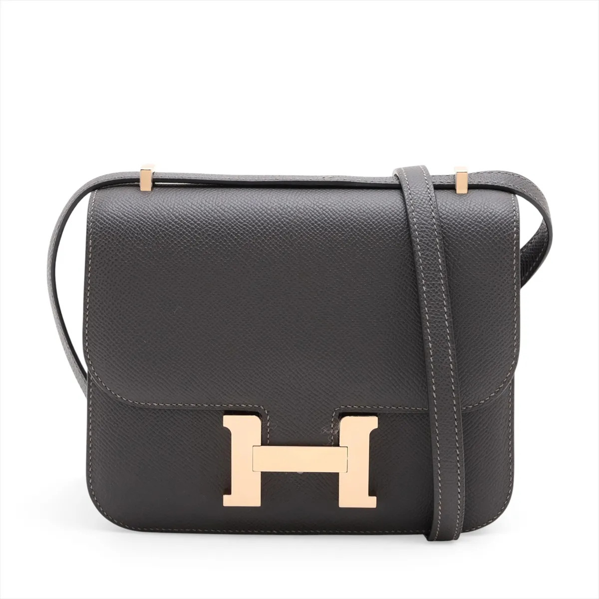 Hermès Constance 3 Mini 18 Miroir Veau Epsom Graphite Champagne Gold Fittings B: