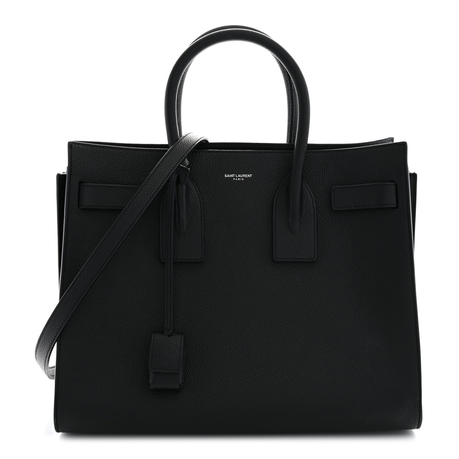 Grained Calfskin Small Sac De Jour Black