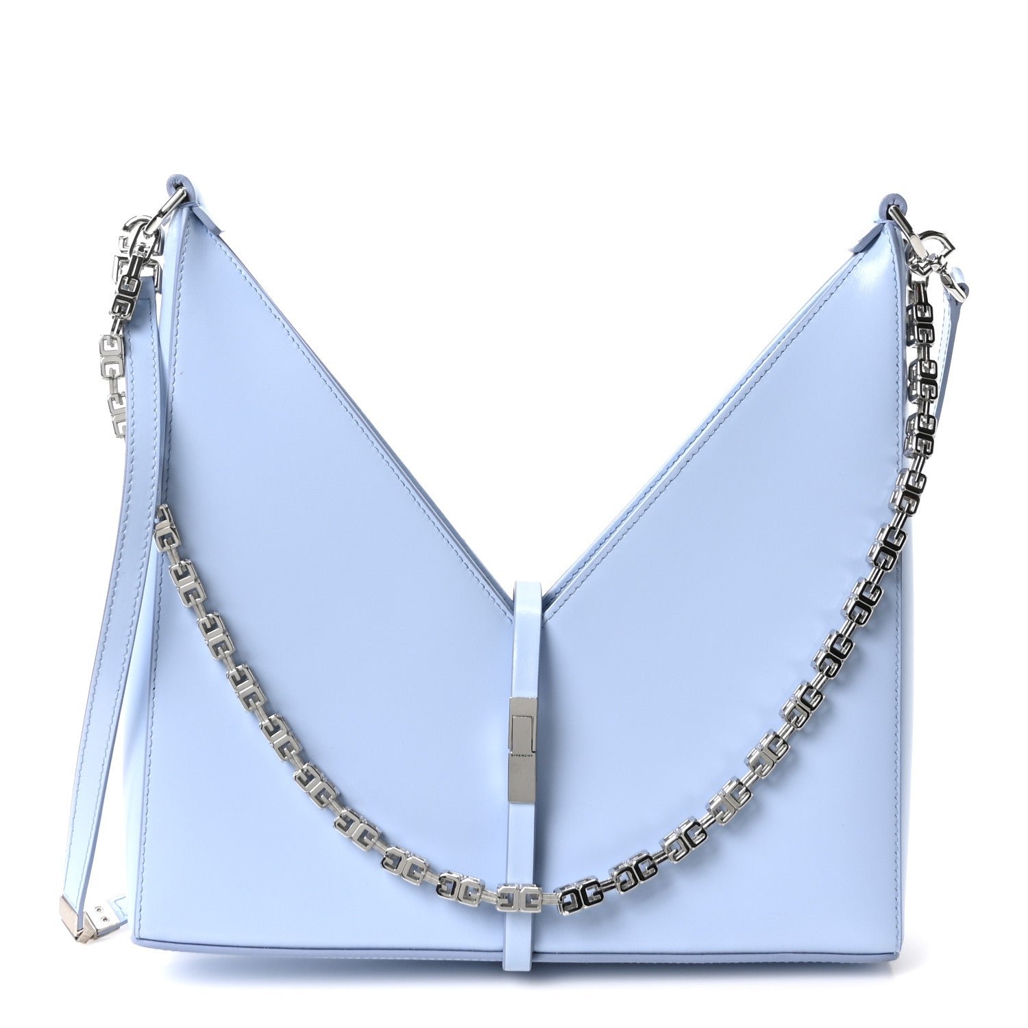 Givenchy Box Calfskin Small Cut Out Shoulder Bag Light Blue