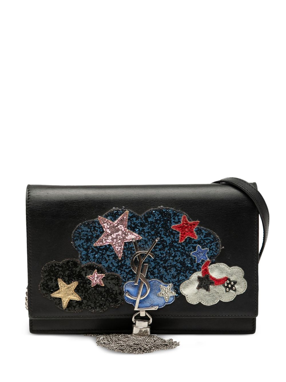 2016 Calfskin Cloud Star Applique Classic Monogram Kate Tassel Wallet on Chain crossbody bag