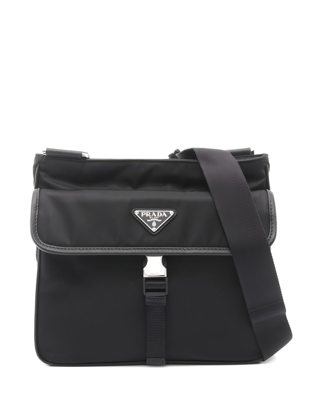 Prada 2020s leather-trim shoulder bag