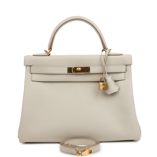 Hermes Pre-owned Hermes Kelly Retourne 32 Beton Evercolor Gold Hardware