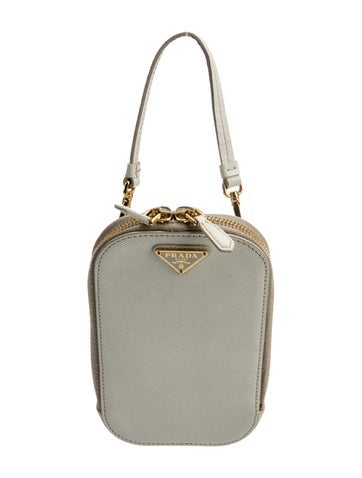 Prada Enameled Metal Triangle Shoulder Bag