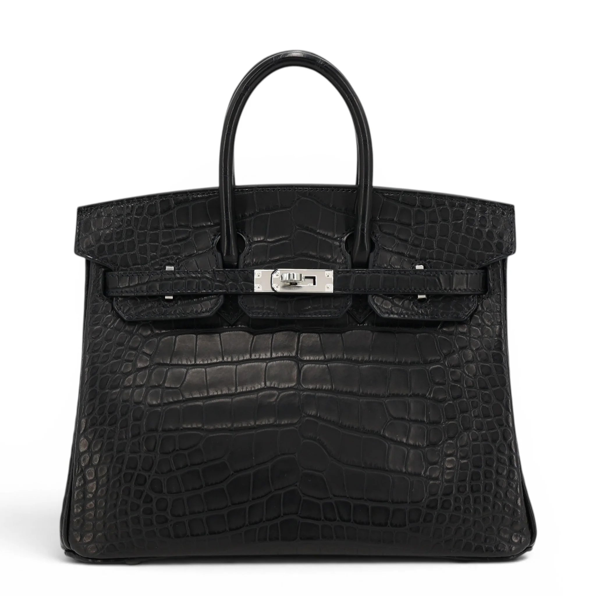 Brand New ( Rank N ) HERMÈS Birkin 25 Noir (89) Matte Alligator Palladium hardware G (2026)
