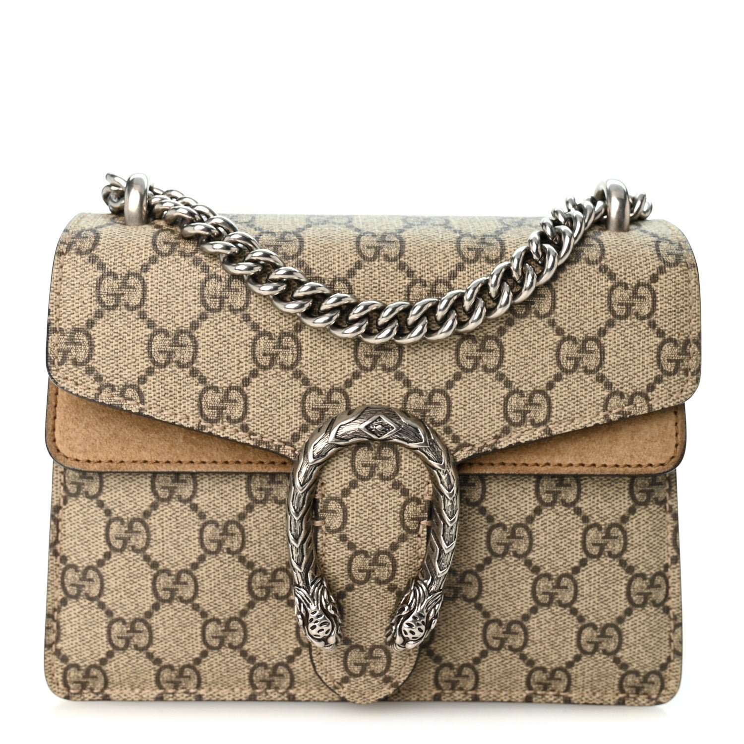 Gucci GG Supreme Monogram Mini Dionysus Shoulder Bag Taupe