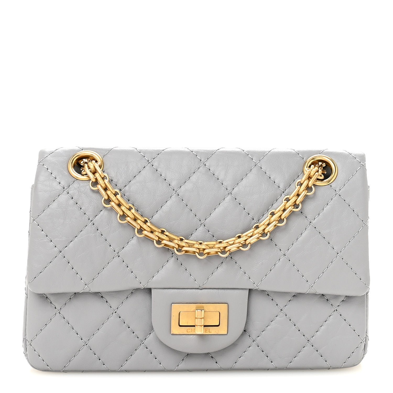 Chanel Aged Calfskin Quilted 2.55 Reissue Mini Flap Grey