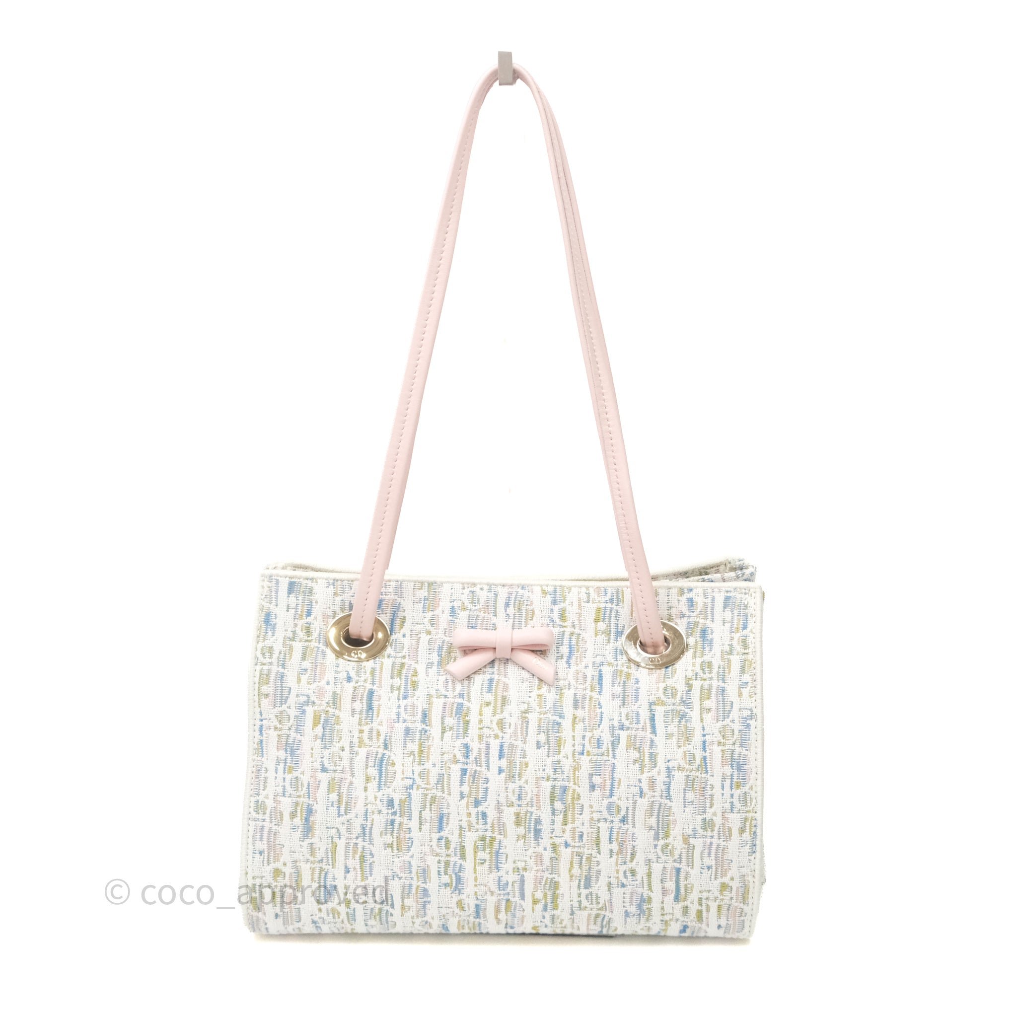 Dior Small Dior Promenade Shopping Bag Multicolor Dior Oblique Pastel Jacquard