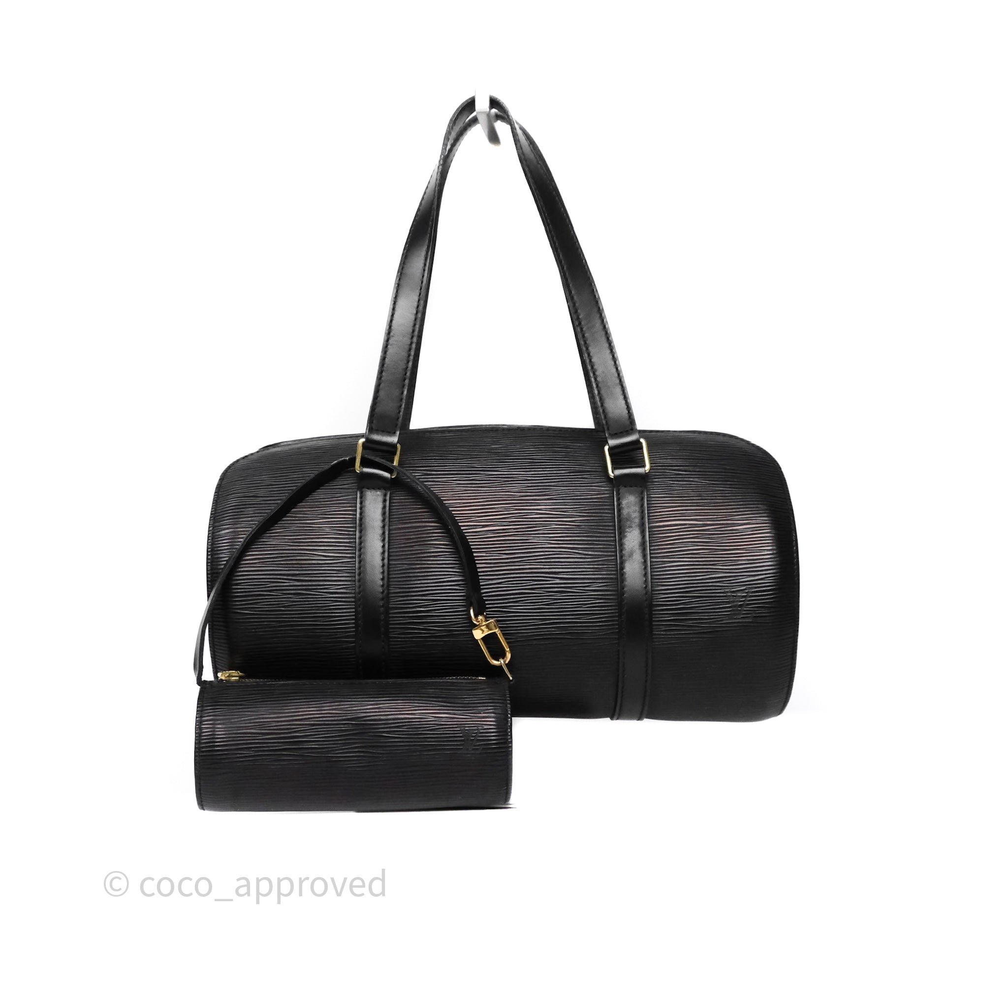Louis Vuitton Epi Soufflot Bag Black Gold Hardware