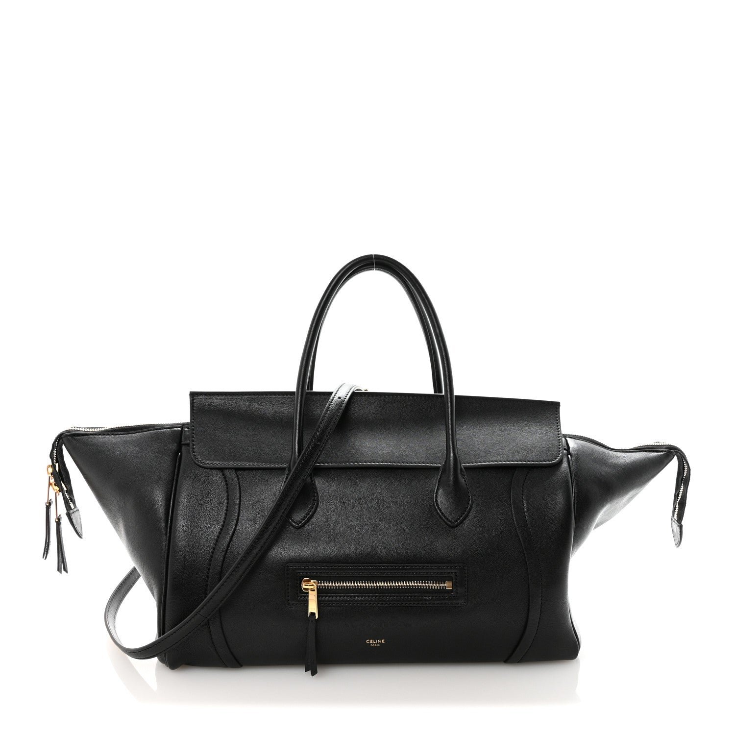 Celine Supple Shiny Lambskin Luggage Black