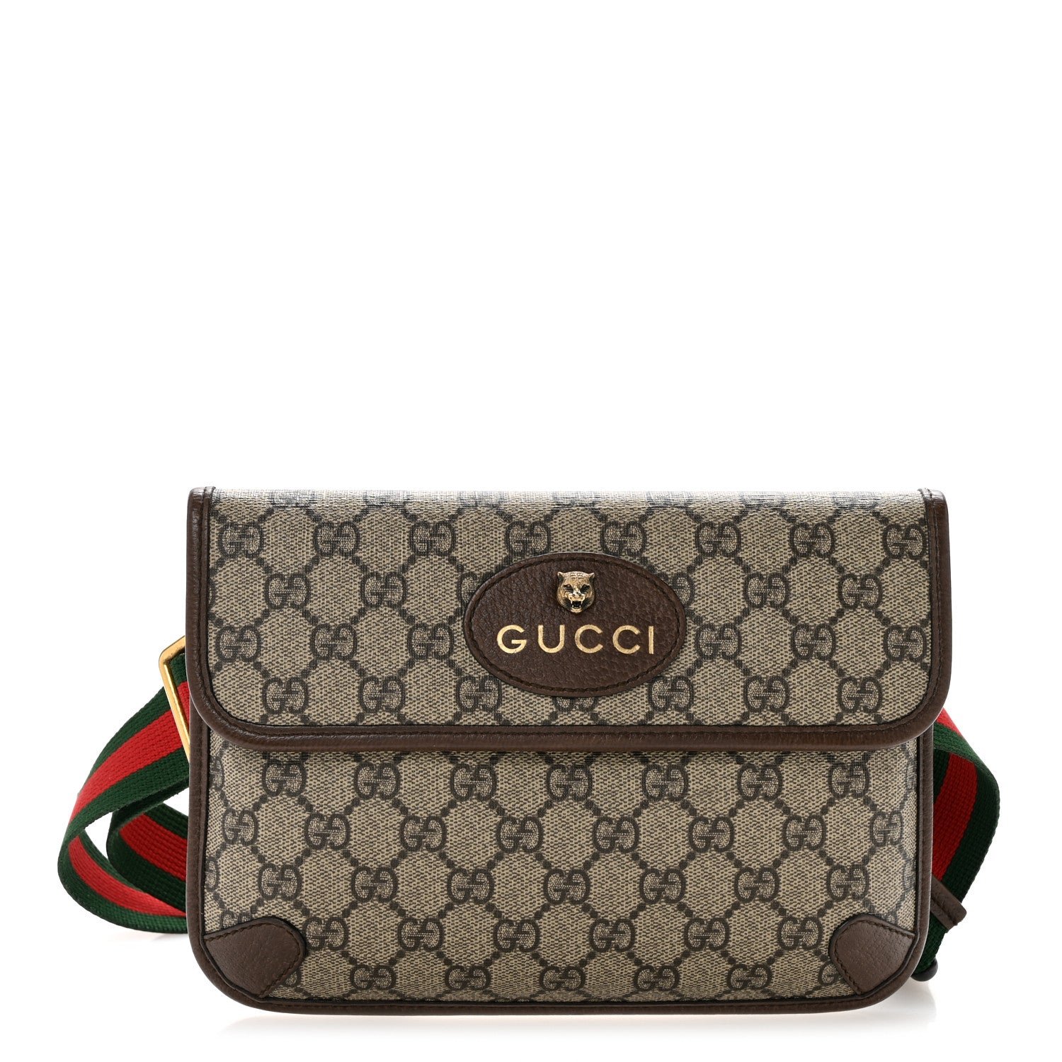 Gucci GG Supreme Monogram Neo Vintage Web Belt Bag Brown