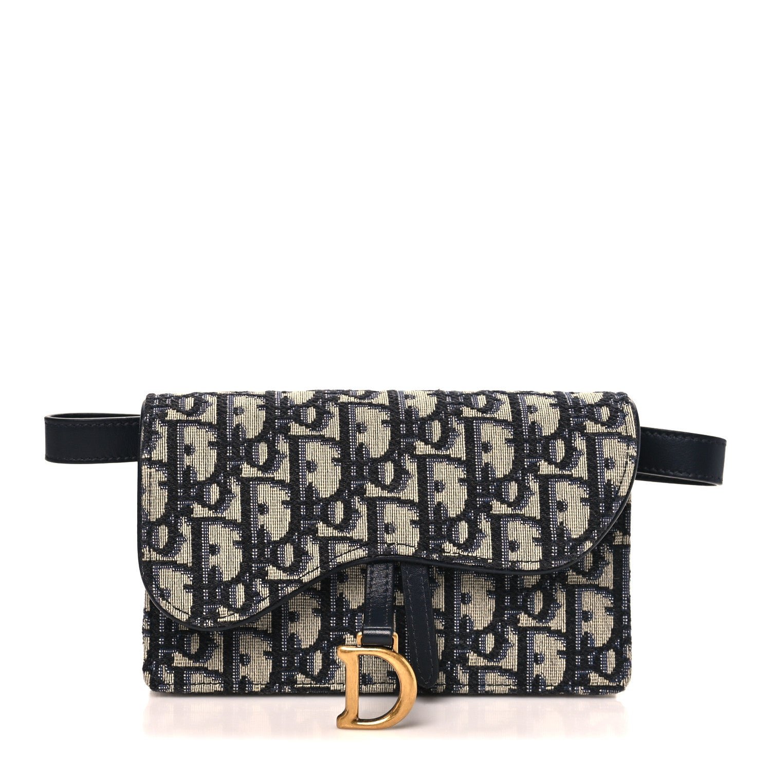 Christian Dior Oblique Saddle Belt Bag Blue