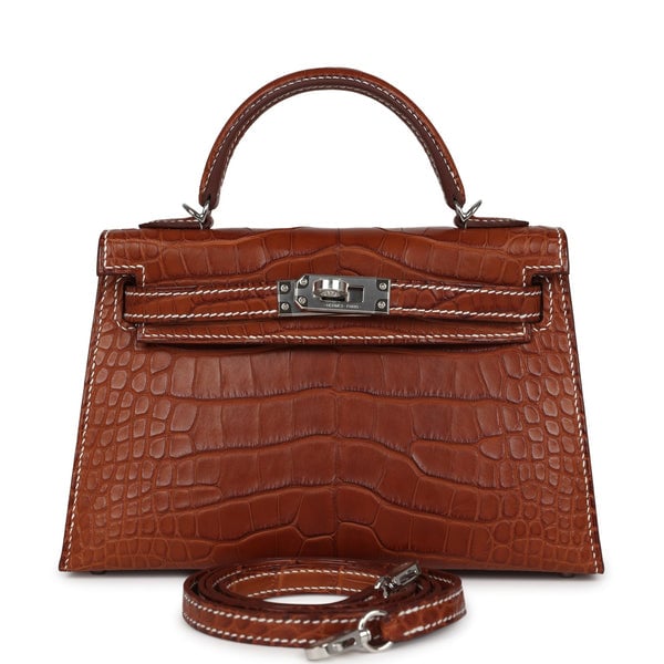 Hermes Hermes Kelly Sellier 20 Fauve Matte Alligator Barenia Palladium Hardware