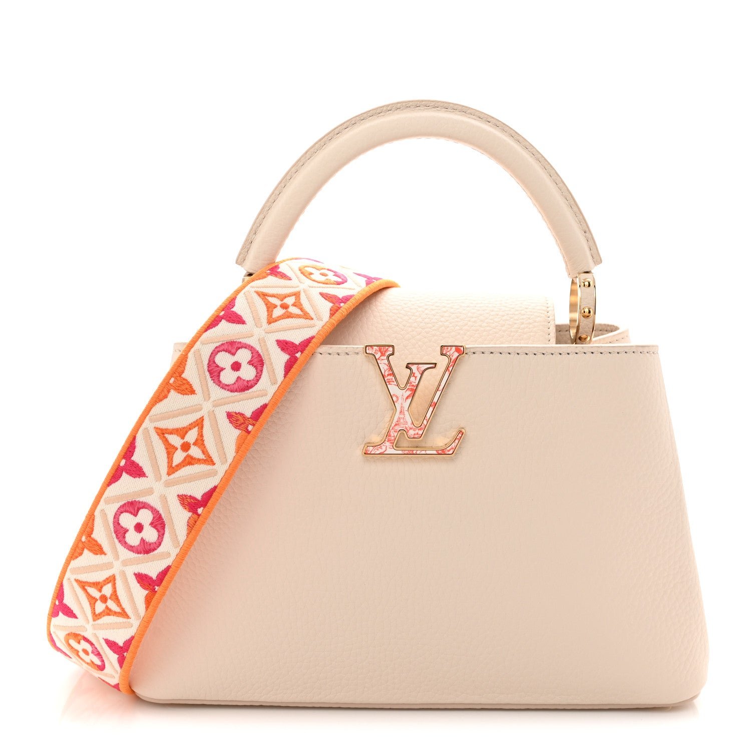 Louis Vuitton Taurillon By The Pool Capucines BB Pearly Cream Coral