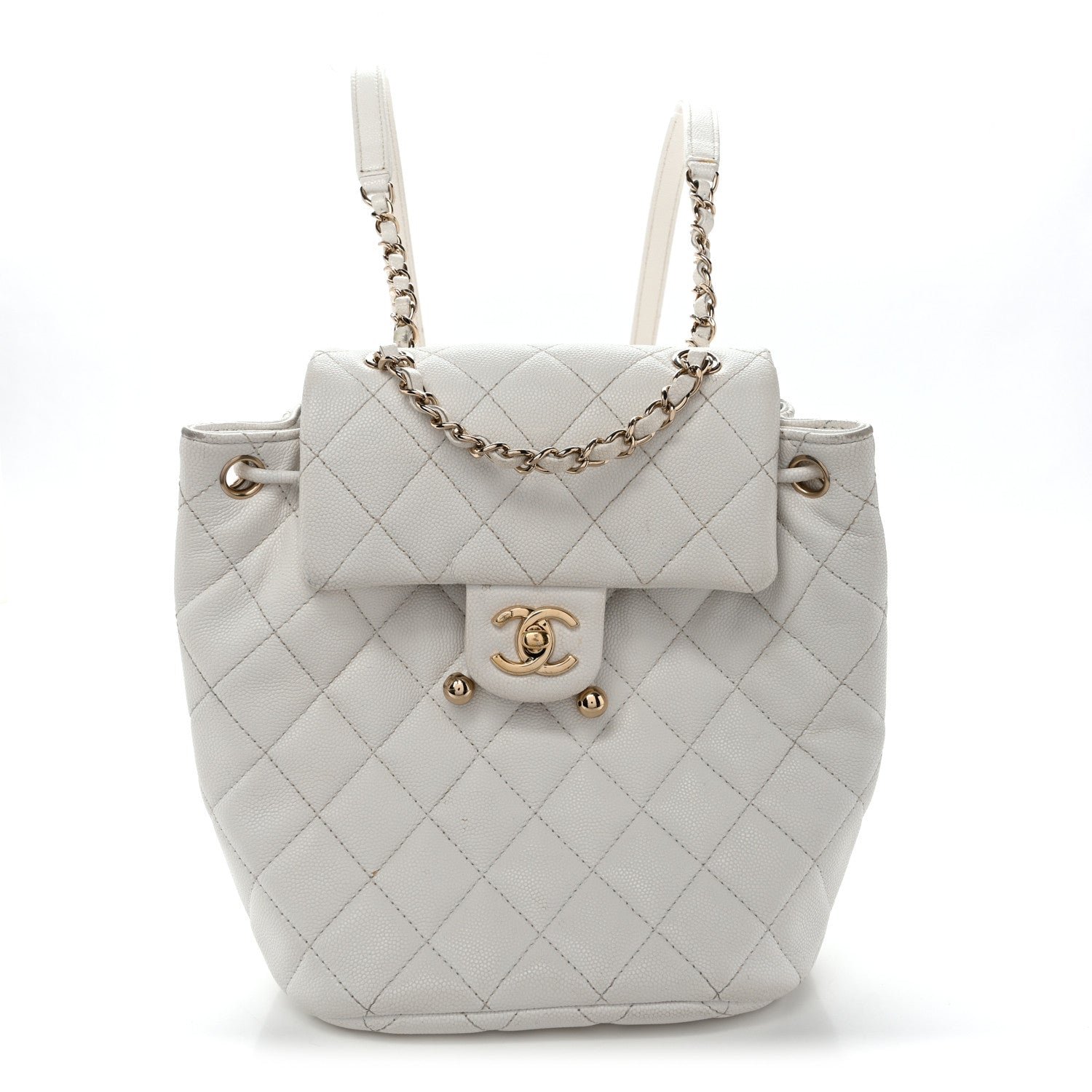 Chanel Caviar Quilted Mini Urban Spirit Backpack White