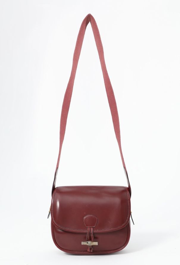 Hermes '80s Bordeaux Box Duffle Bamboo Bag