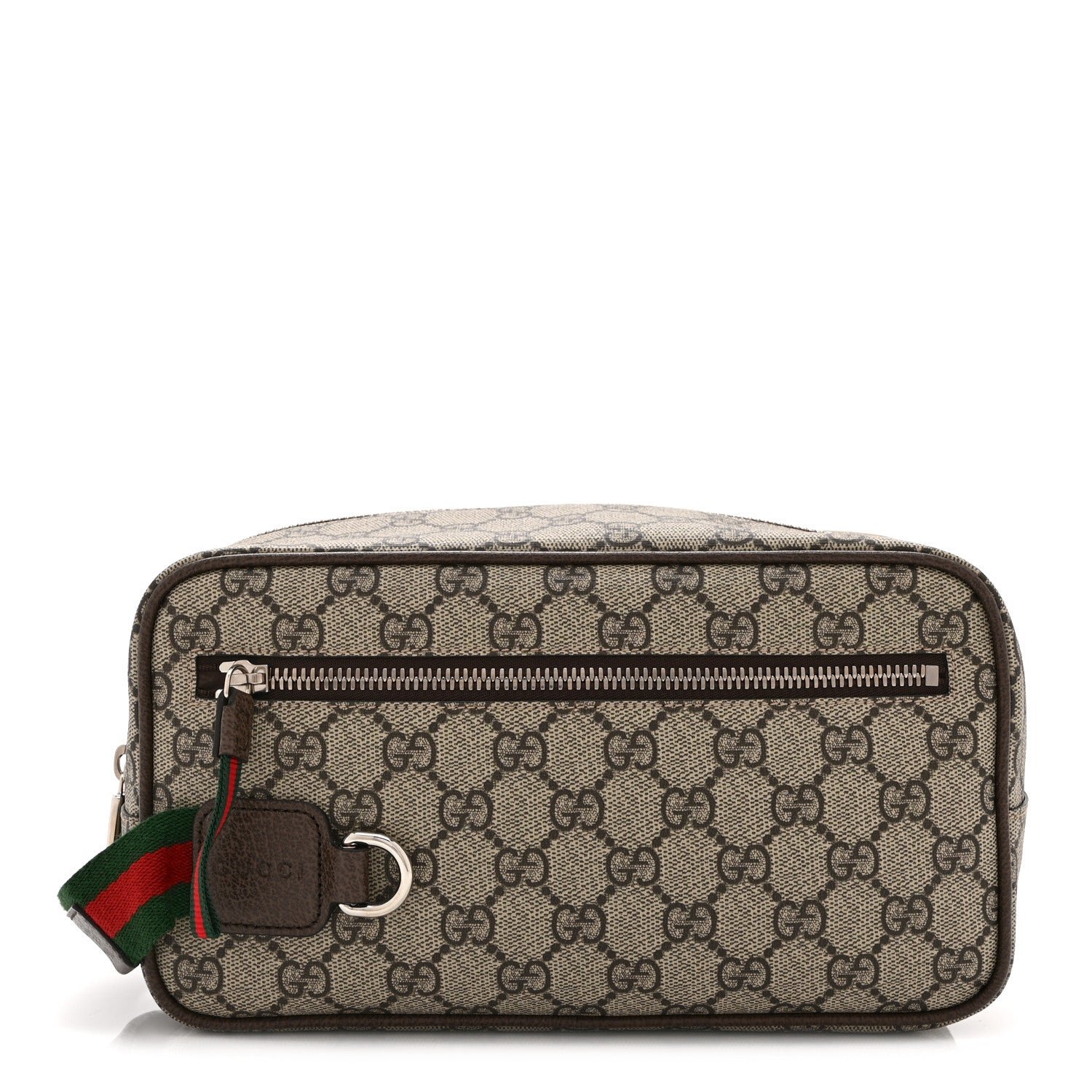 Gucci GG Supreme Medium Toiletry Case Beige Dark Brown