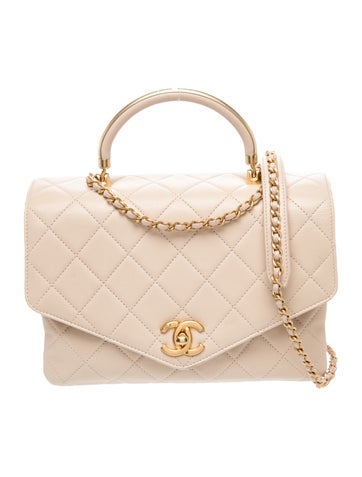 Gold Top Handle Flap Bag