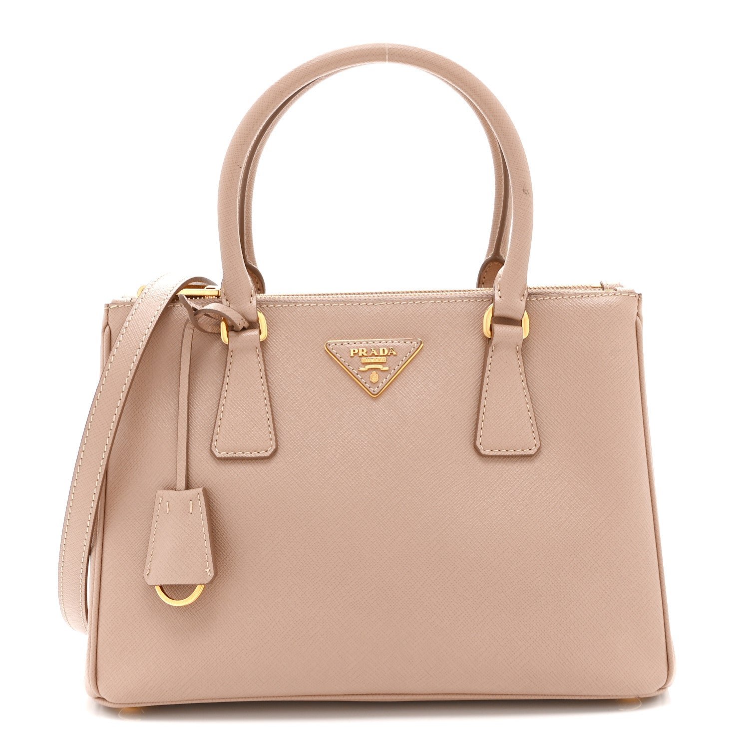 Saffiano Lux Small Galleria Double Zip Tote Cipria